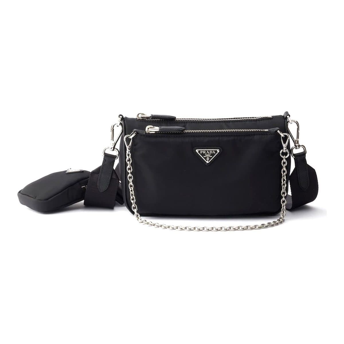 Prada Re-Nylon Mini Shoulder Bag in Black